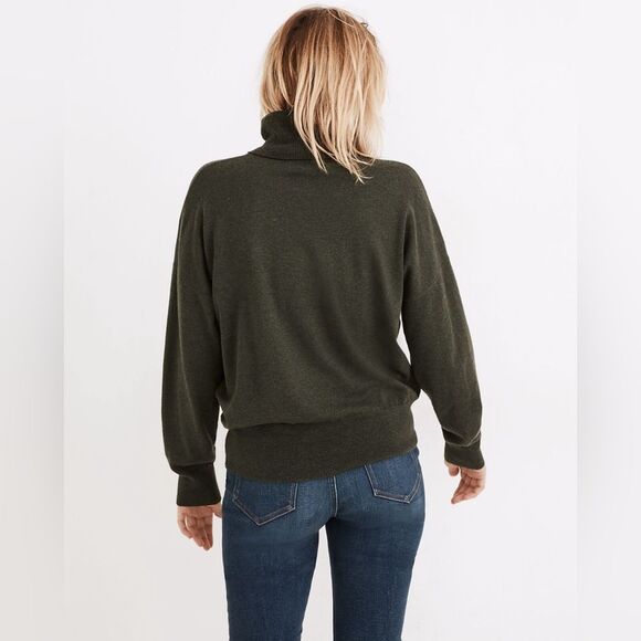 Madewell Brookhaven Turtleneck Wool Blend Sweater in Heather Forest size XS - Picture 3 of 13